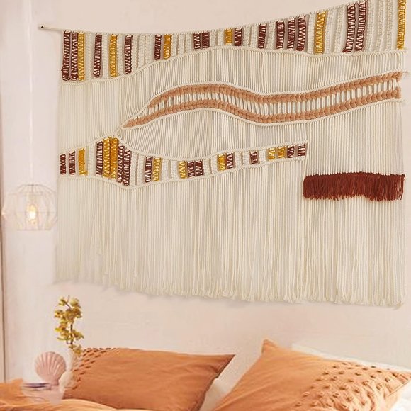 Anthropologie Large Handmade Colorful Woven Macrame Wall Hanging - Picture 2 of 9